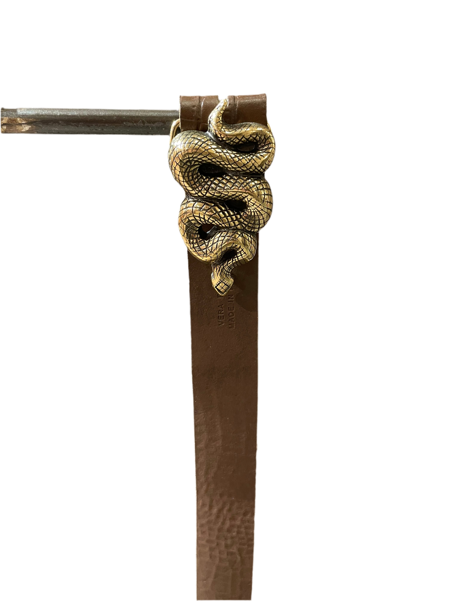 Cintura in vera pelle con dettaglio Gold Animal