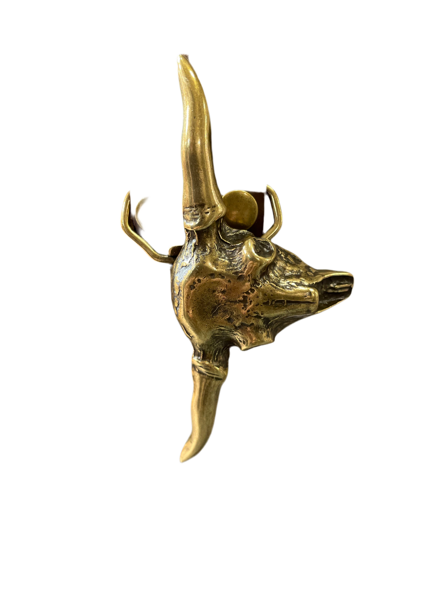 Cintura in vera pelle con dettaglio Gold Animal