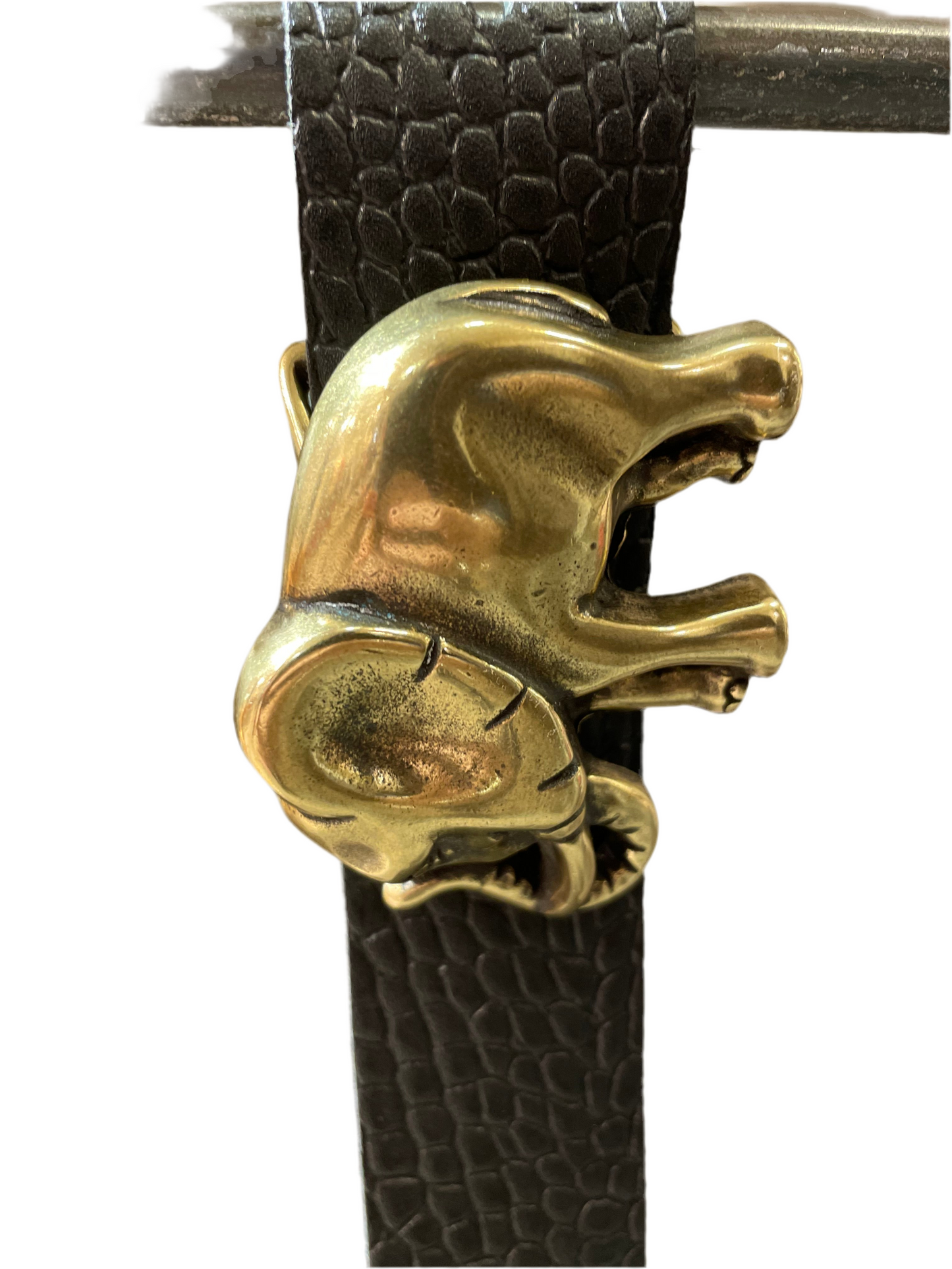 Cintura in vera pelle con dettaglio Gold Animal