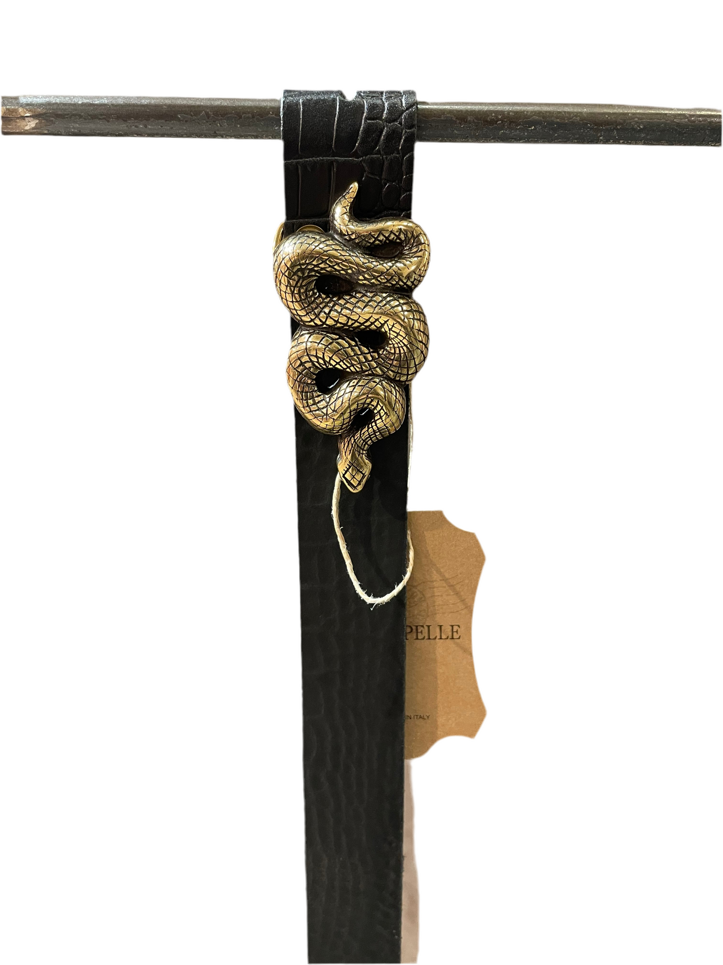 Cintura in vera pelle con dettaglio Gold Animal