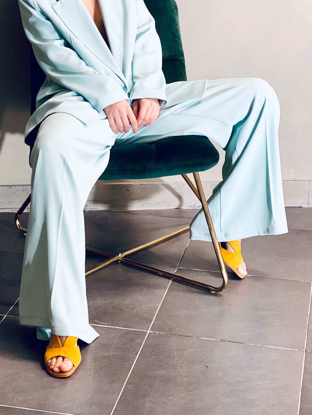Pantalone Menta Amelie Blanc