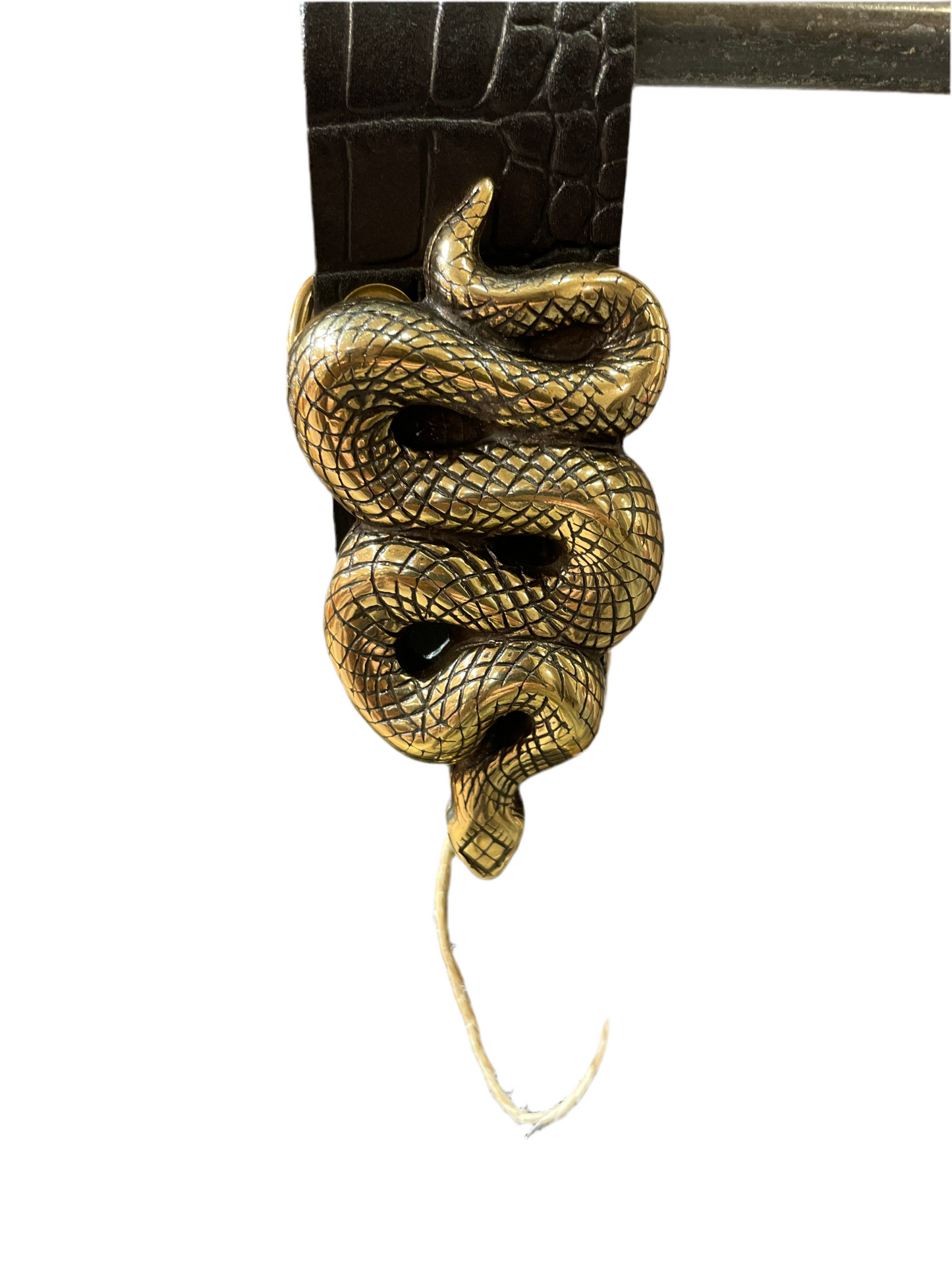 Cintura in vera pelle con dettaglio Gold Animal