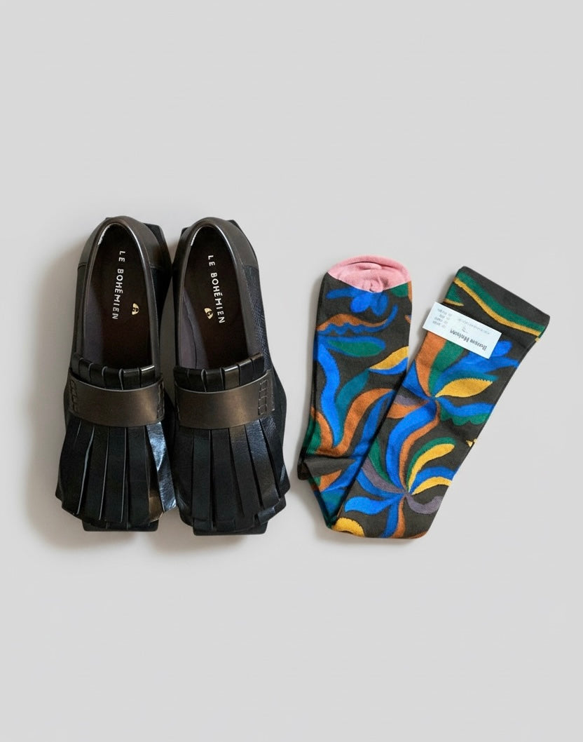 Le Bohémien mocassino con frange lunghe scarpe