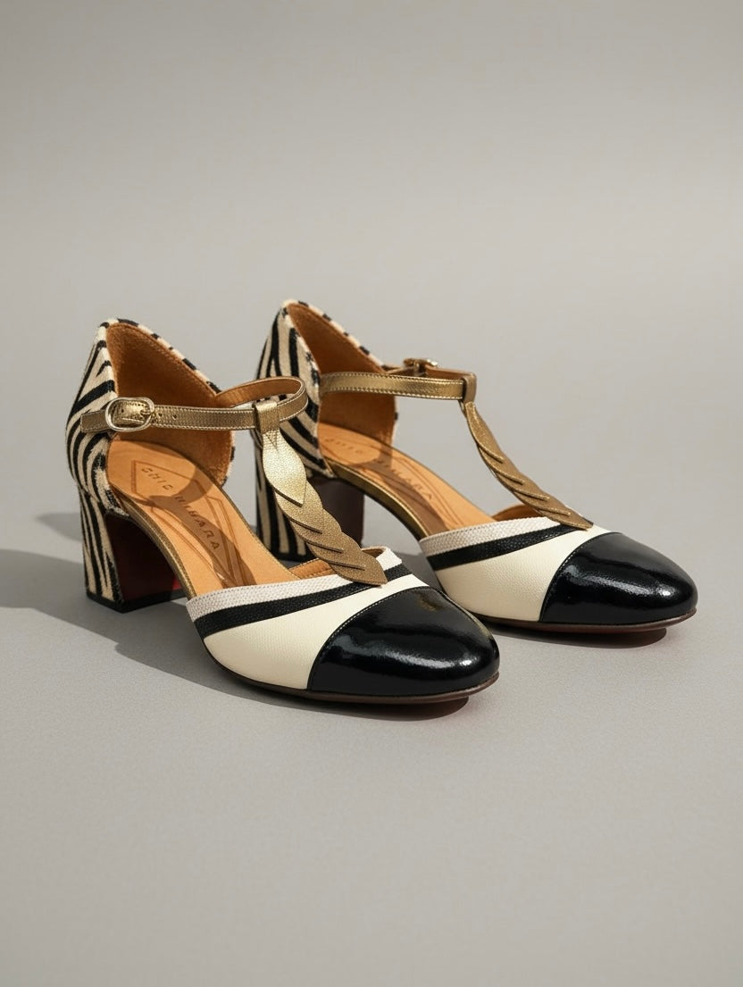 Chie Mihara tacco zebrato scarpe