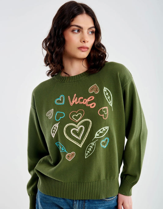 VICOLO Maglia girocollo con ricami