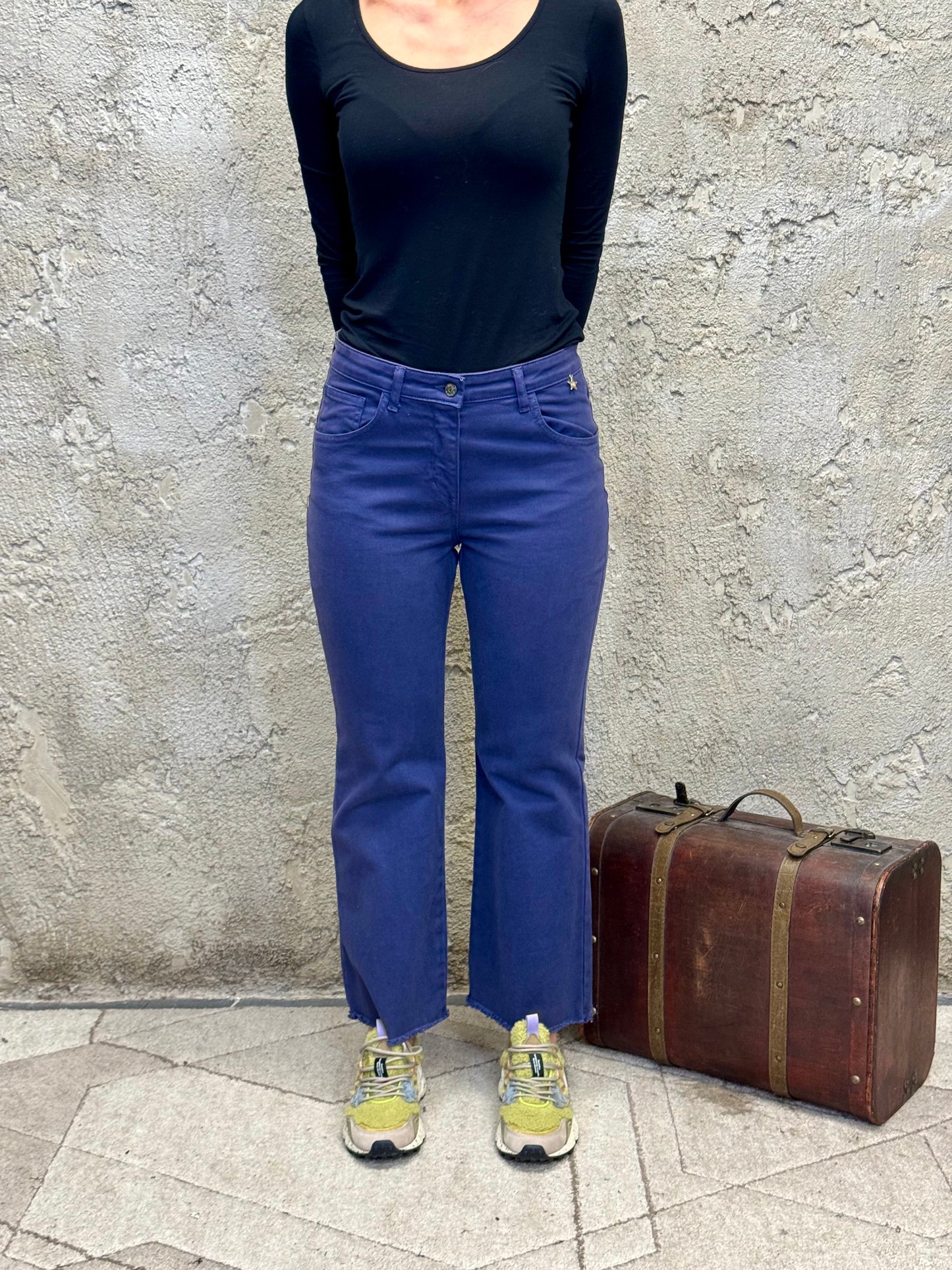 Pantalone sfrangiato - blu