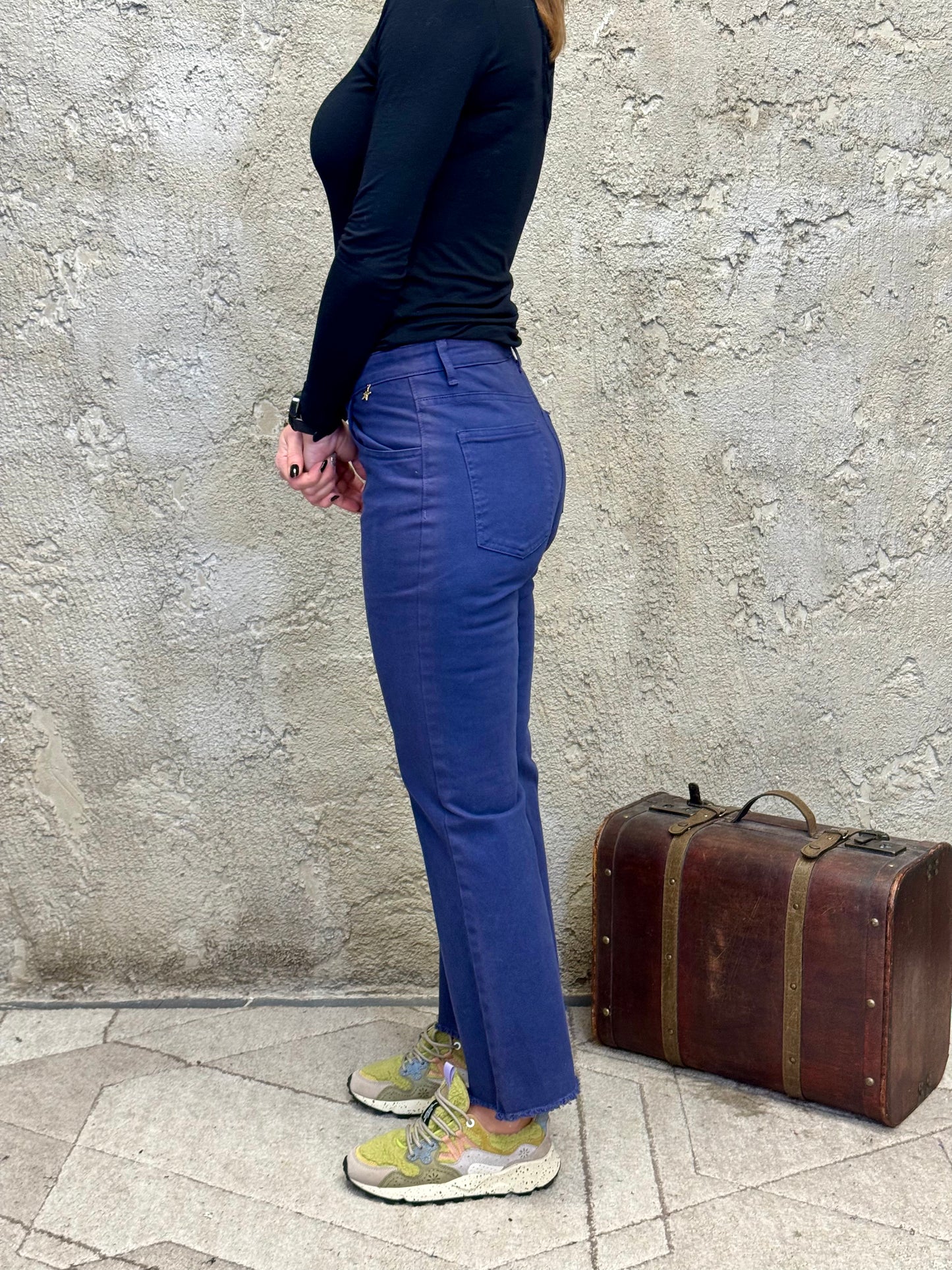 Pantalone sfrangiato - blu