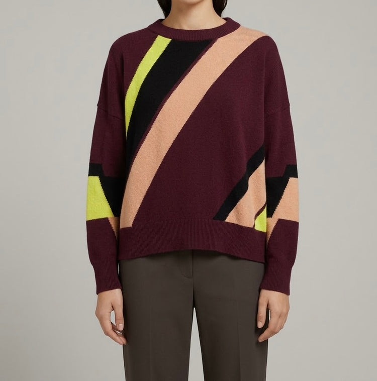 Vicolo Maglia girocollo geometrica viscosa