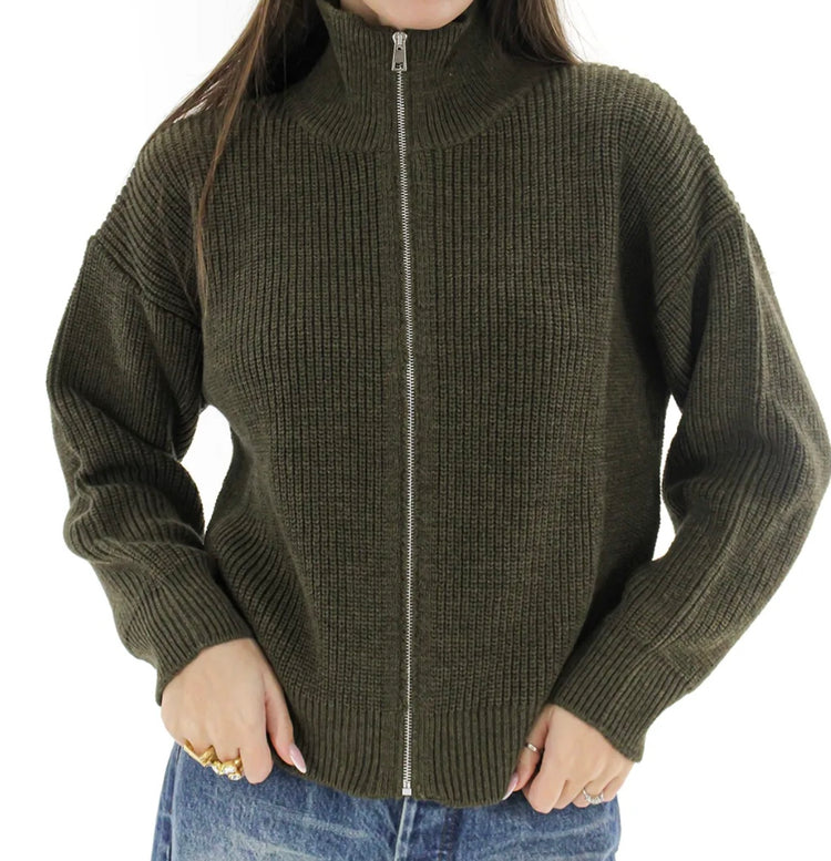 VICOLO CARDIGAN A MAGLIA INGLESE FULL ZIP