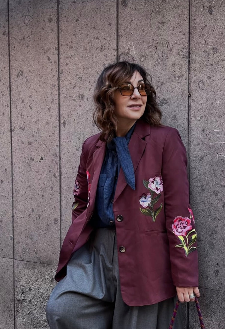 NÜMPH BLAZER SANGRIA con ricami