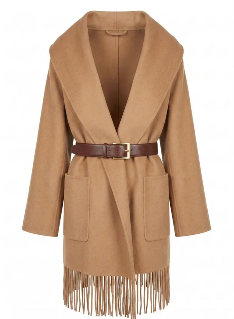 Vicolo - HAND MADE -Cappotto con frange
