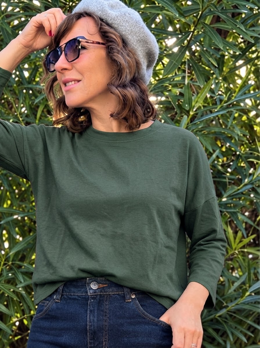 AMÉLIE BLANC T-shirt cotone Iris