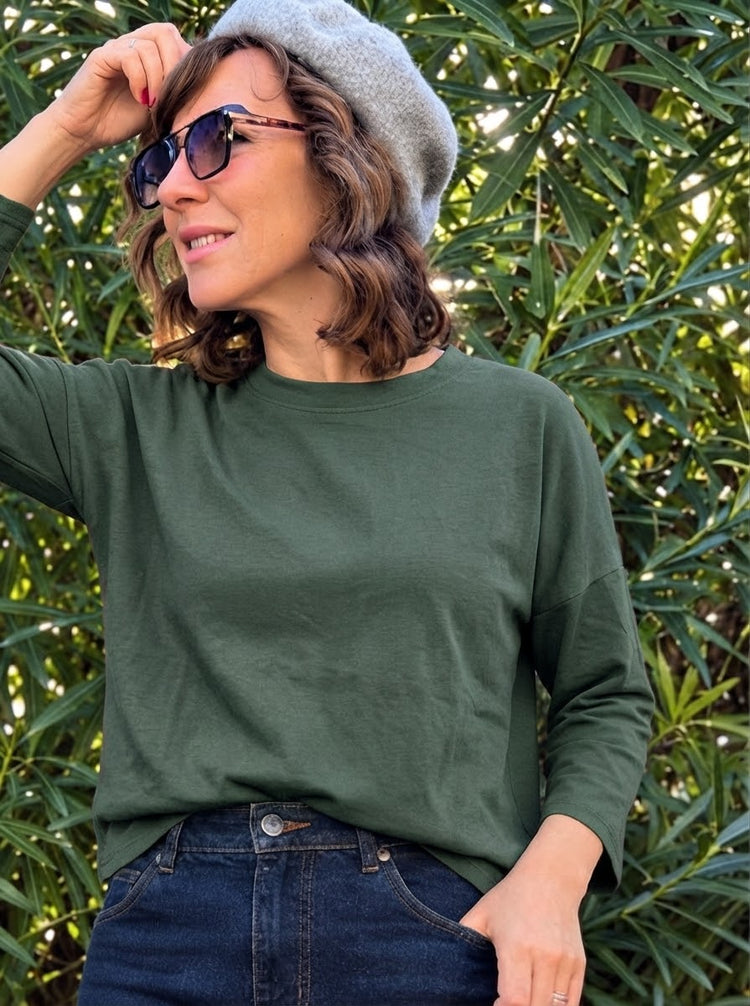 AMÉLIE BLANC T-shirt cotone Iris