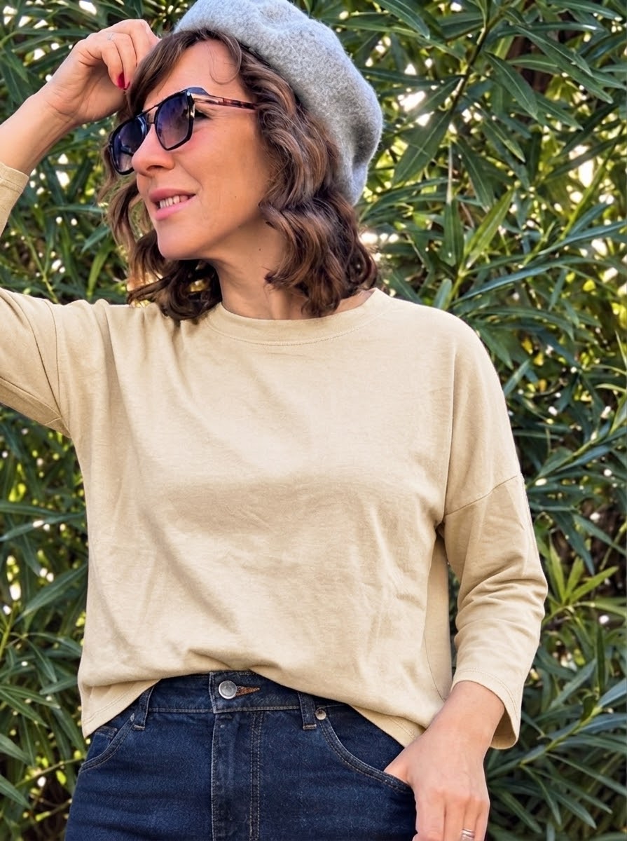 AMÉLIE BLANC T-shirt cotone Iris