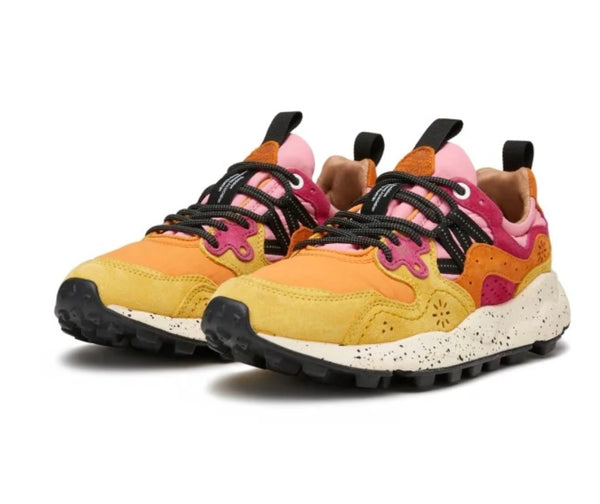 Flower Mountain sneakers fantasia arcobaleno - punta mostarda-arancio