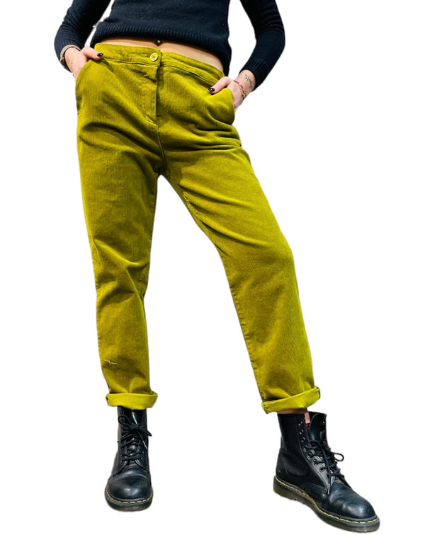 Pantalone velluto a coste - verde olio