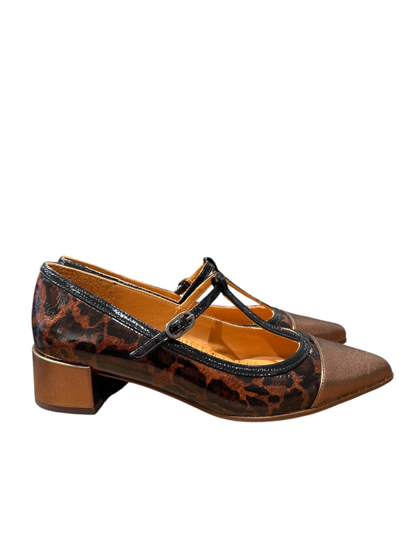 Ballerina animalier - moka e bronzo