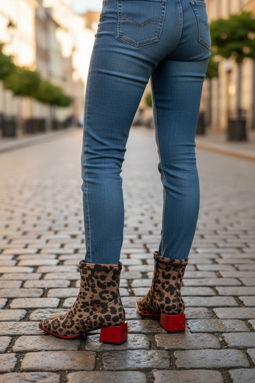 Gioseppo tacco rosso stivale maculato