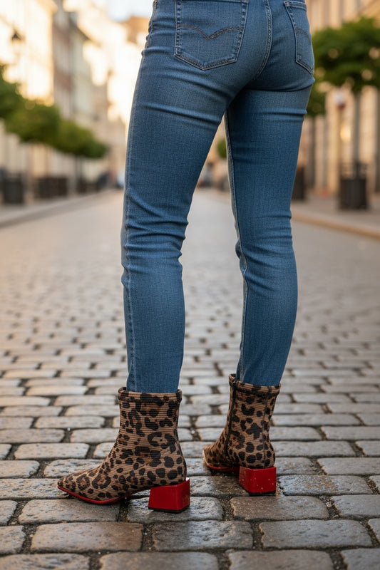 Gioseppo tacco rosso stivale maculato